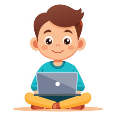 vector-kid-with-personal-computer