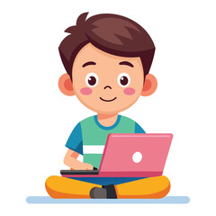 child with laptop