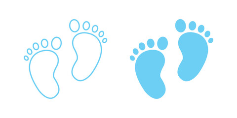 Baby boy footprints icons