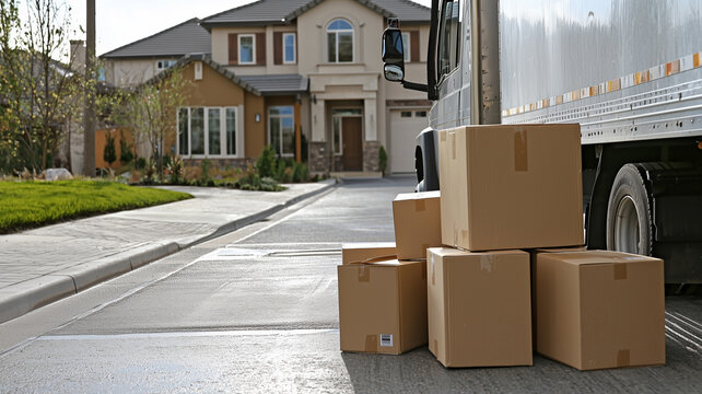 Professional movers transporting boxes and belongings into a new home, providing efficient and reliable moving services
