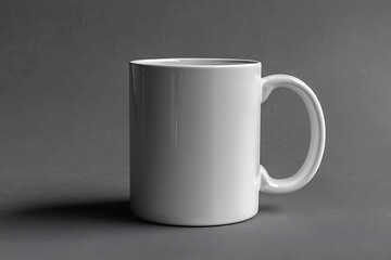 Obraz premium High-Quality Mockup of a Plain White Mug with Realistic Details 