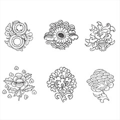 Vintage Floral Ornament Set