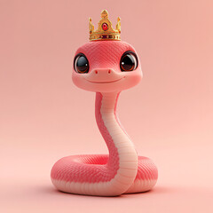 Fototapeta premium Red festive 3d snake illustration background