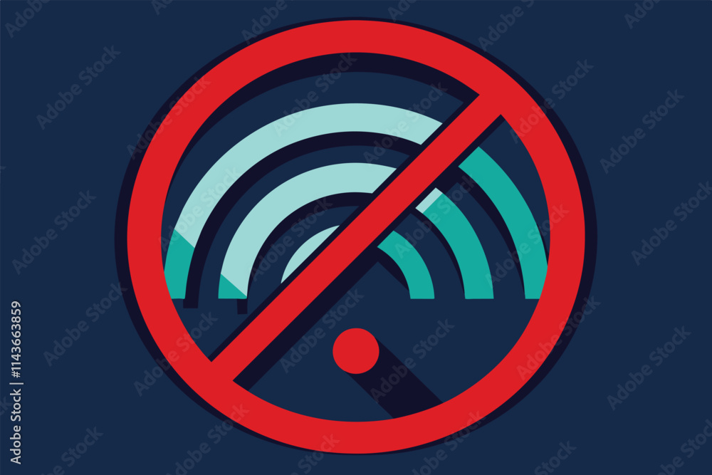 Poster a graphic shows a clear no signal icon represented with a geometric design against a dark background