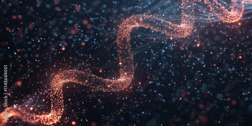 Aufkleber A dynamic, swirling pattern of glowing particles against a dark background, creating a mesmerizing visual effect of movement and energy.