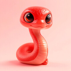 Fototapeta premium Red festive 3d snake illustration background