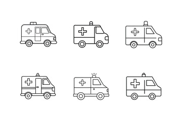 ambulance icon line art .vector illustration © MST
