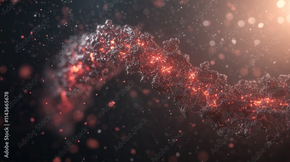 Aufkleber a vibrant, abstract representation of swirling particles illuminated by light, creating a cosmic and