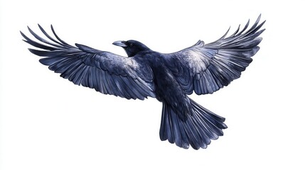 Bird on white isolated background