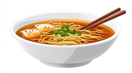 Delicious ramen noodles in a bowl with chopsticks.