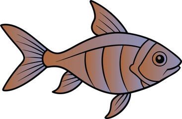 X-Ray tetra fish design art illustrator eps vector