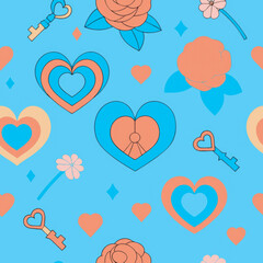 Vibrant Valentine&rsquo;s Day Seamless Pattern for Fabric and Packaging