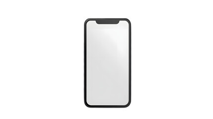 Illustration of a mobile phone with a blank screen, isolated on transparent