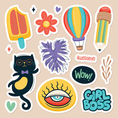 Feminist Cute Sticker Hand Drawn Doodle Vector