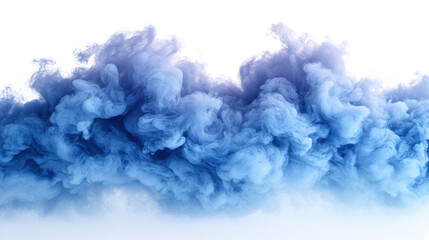 Fototapeta premium blue smoke explosion on white background