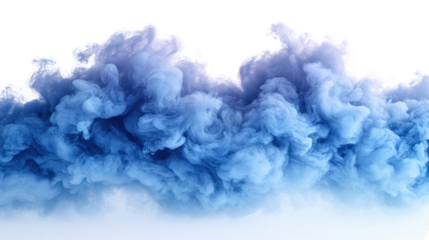 blue smoke explosion on white background