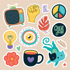 Feminist Cute Sticker Hand Drawn Doodle Vector