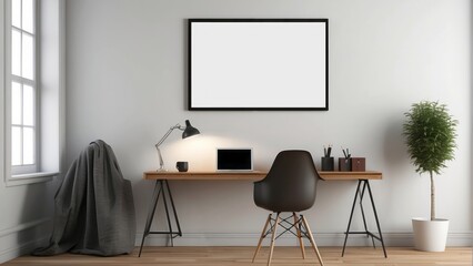 Modern minimalist home office workspace design