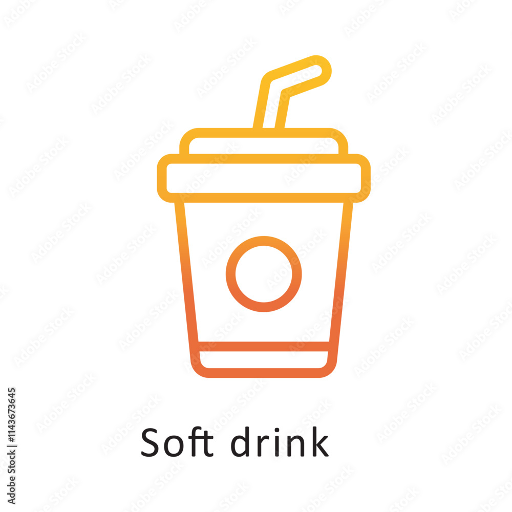 Poster soft drink vector gradient icon. eps 10 file