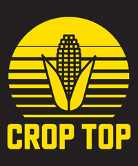 Crop Top - Retro Corn Farming T-Shirt