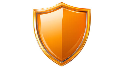 Orange defense shield with a strong and protective design, vector illustration