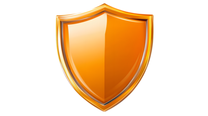 Orange defense shield with a strong and protective design, vector illustration