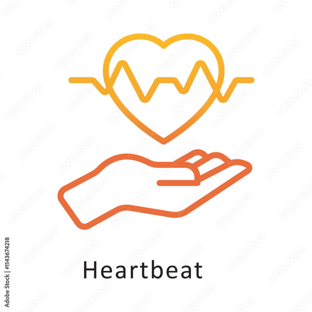 Poster heartbeat vector gradient icon. eps 10 file