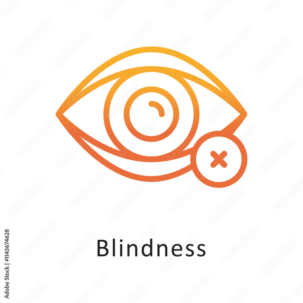 Poster blindness vector gradient icon. eps 10 file