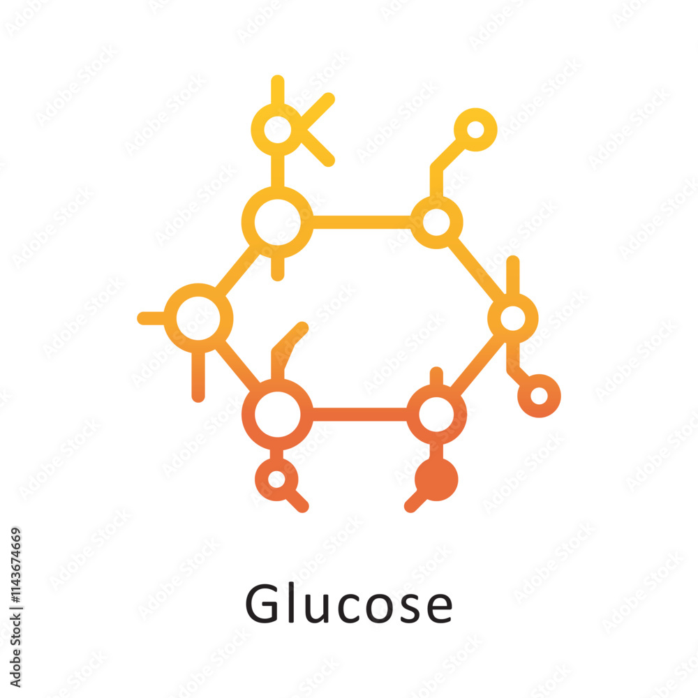Poster glucose vector gradient icon. eps 10 file