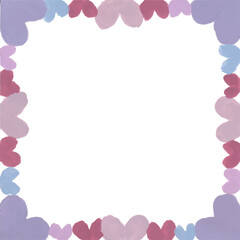 Love frame pastel valentine hand drawn watercolour illustration