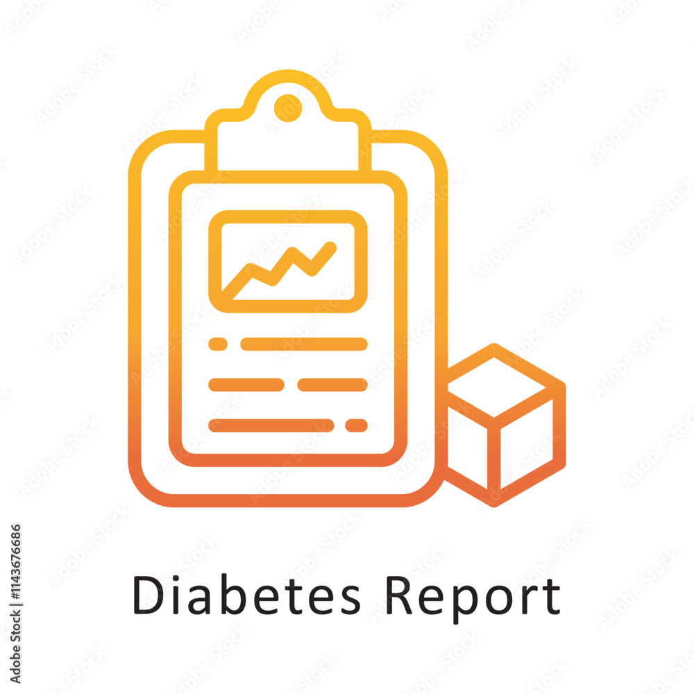 Poster diabetes report vector gradient icon. eps 10 file