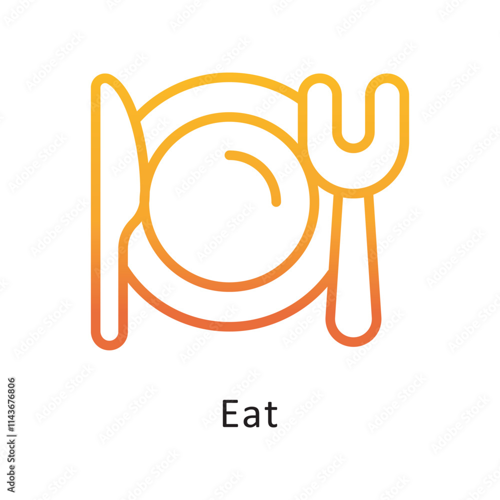 Poster eat vector gradient icon. eps 10 file