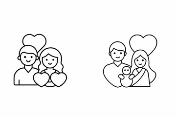 Parents love Icon line Art