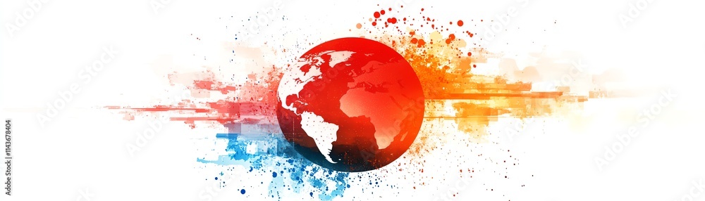 Poster vector world globe with interconnected lines symbolizing global network, internet connectivity, abst