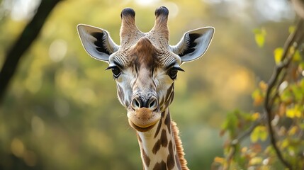 Fototapeta premium Giraffe Portrait, Majestic African Animal