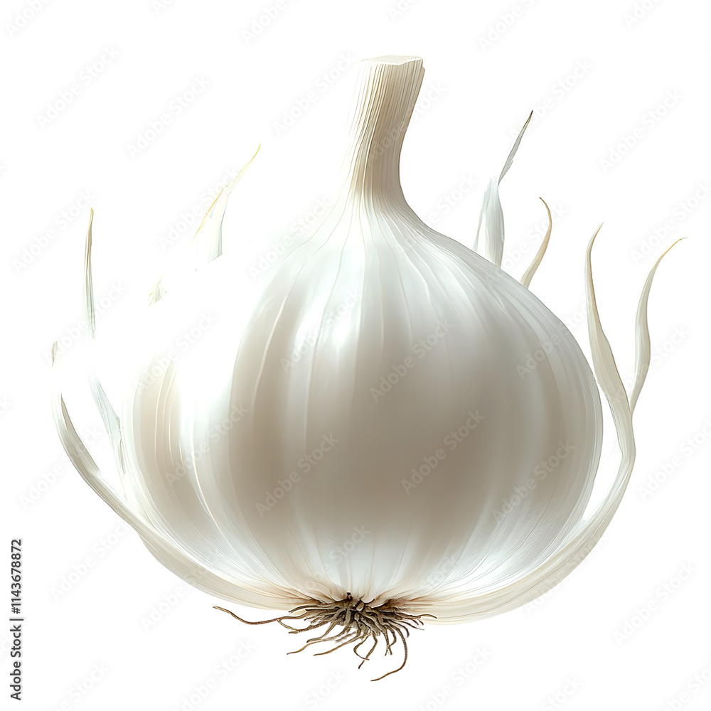 Poster white onion isolate on transparency background