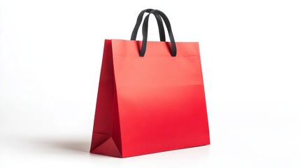 red paper bag on white background. paper bag on white background