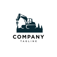 Crane Excavator Logo Icon vector