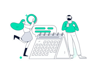 Check-in character flat vector concept operation hand-drawn illustration
