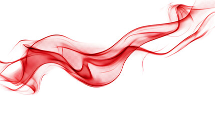 Red-colored modern design smoke with swirling patterns, isolated on transparent