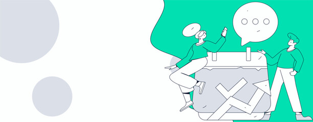 Check-in character flat vector concept operation hand-drawn illustration
