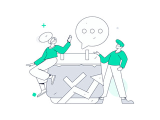 Check-in character flat vector concept operation hand-drawn illustration
