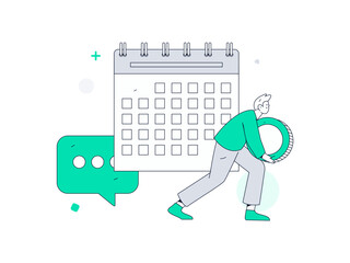 Check-in character flat vector concept operation hand-drawn illustration
