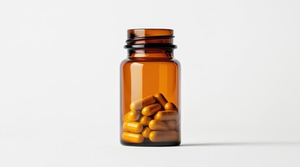 Classic Amber Bottle Filled with Pills