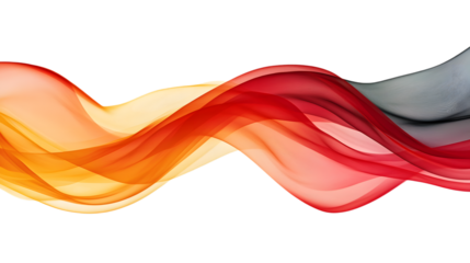Smooth wave in German flag colors, flowing elegantly, isolated on white