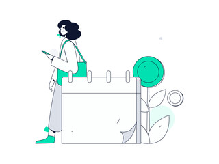 Check-in character flat vector concept operation hand-drawn illustration
