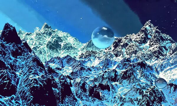 Surreal Underwater Mountain Range: A Dreamlike Vision