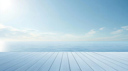 Wooden pier by the sea under a cloudy sky on the beach