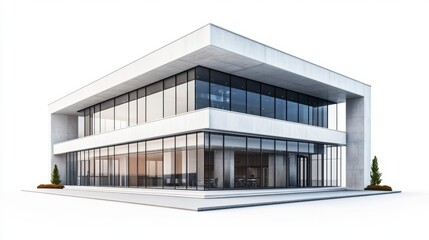 Modern Glass Office Building Exterior, Architectural Design, Concrete,  Clean Lines