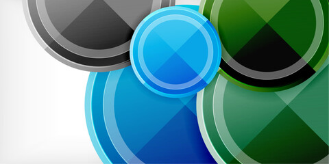 Abstract background - multicolored circles, trendy minimal geometric design, vector illustration